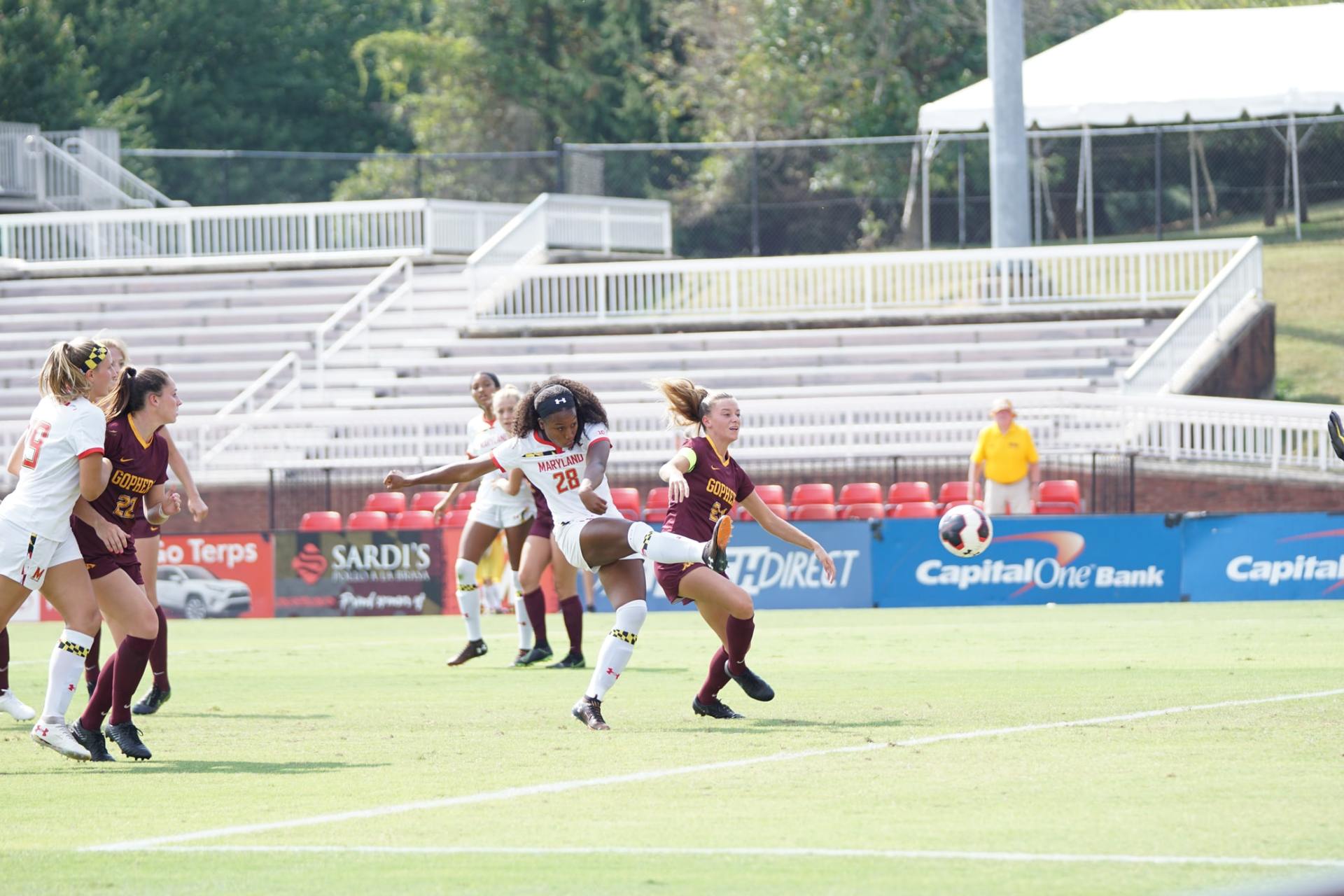 Soccer players on the field