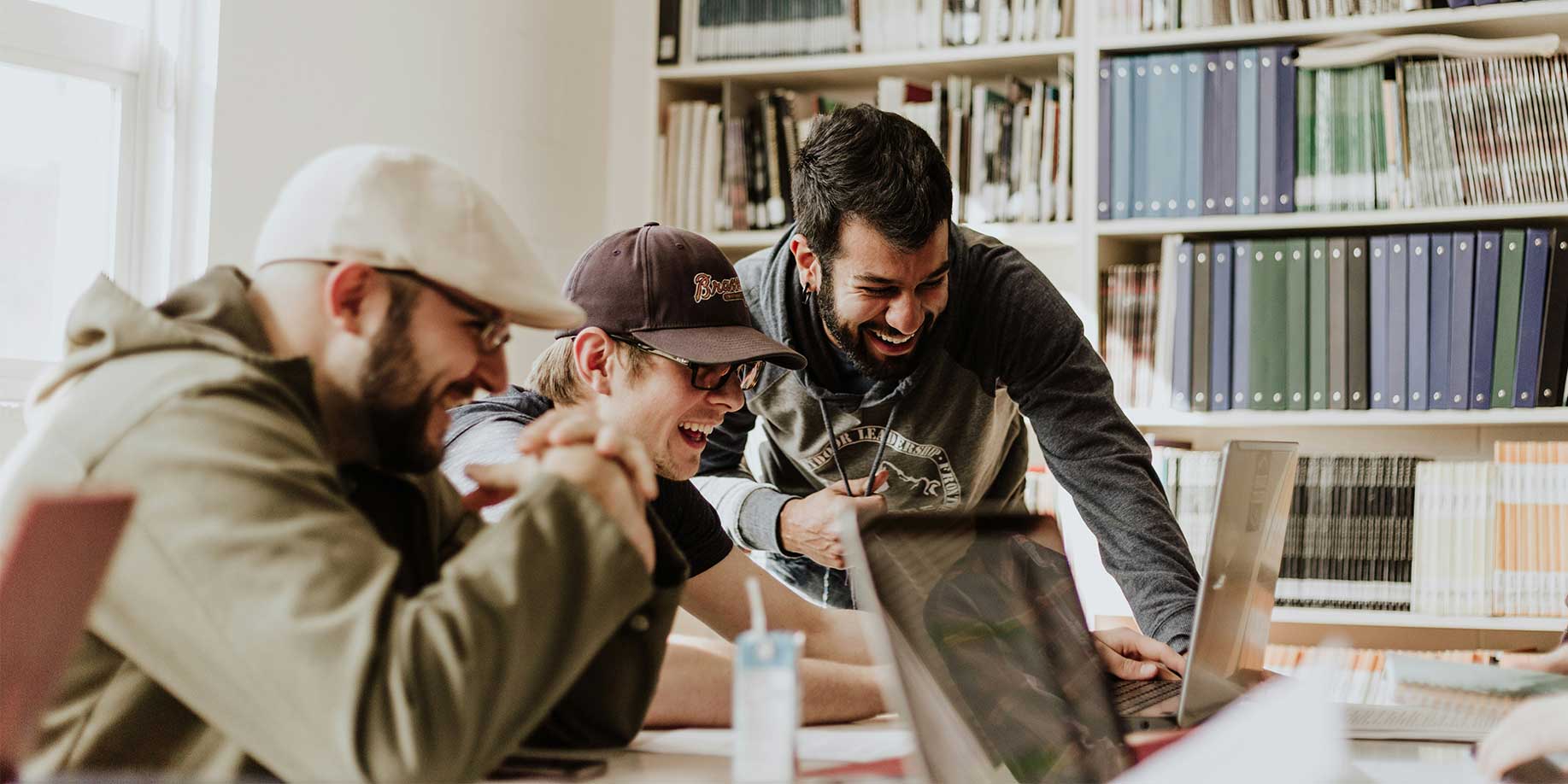 College students working on a laptop