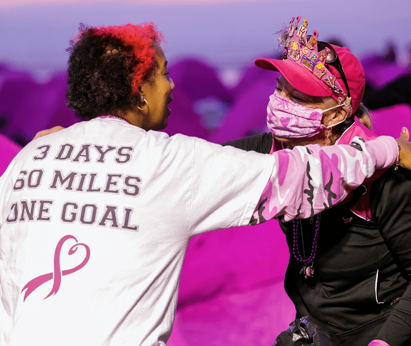 People raising awareness for breast cancer