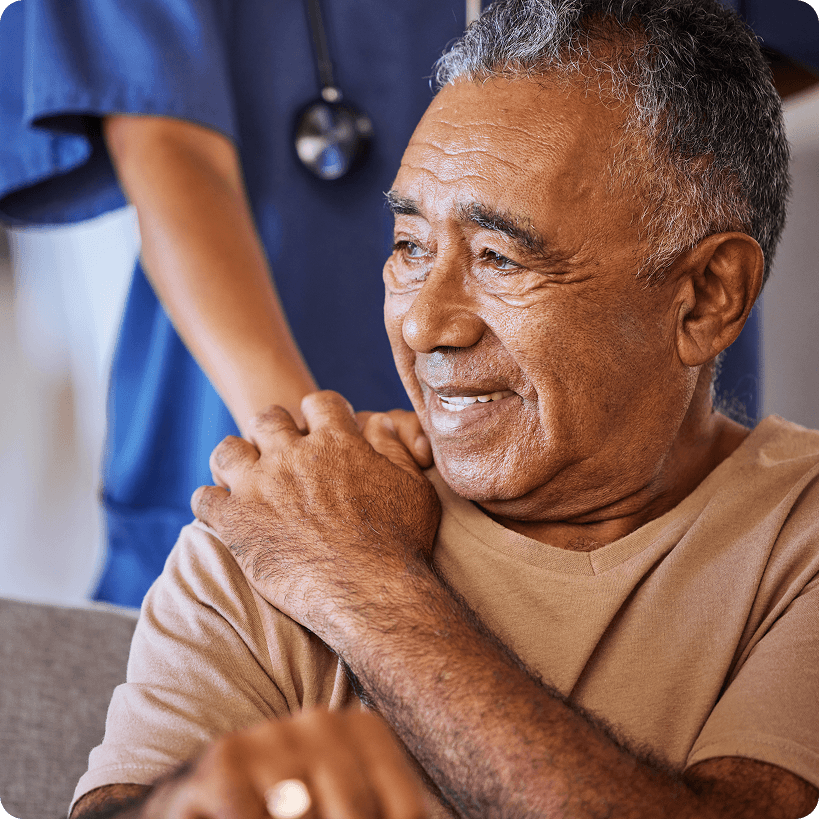 A patient receiving support
