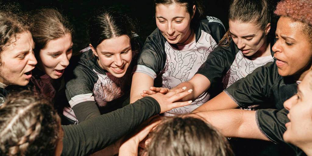 a team huddle