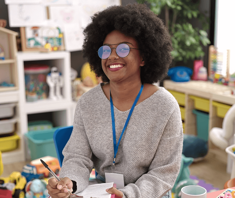 A smiling teacher