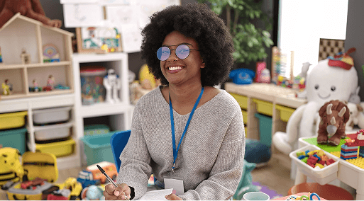 A smiling teacher