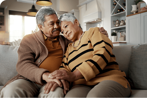 A couple giving each other support