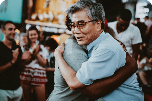 Community members hugging